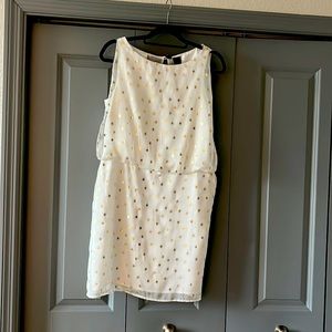 Ivory/gold star dress size 10 NWT